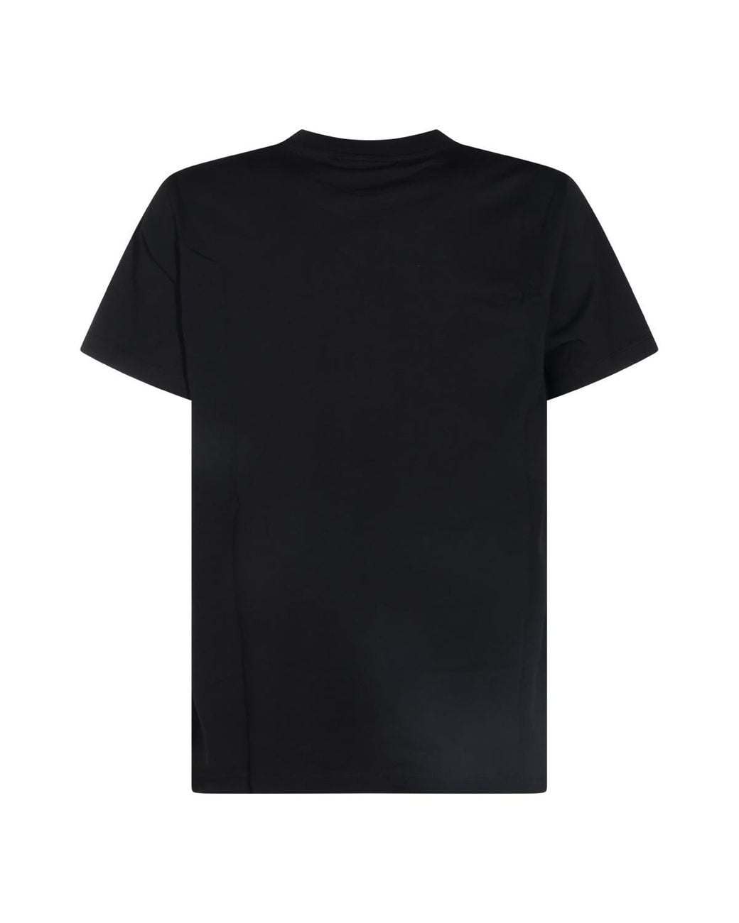 Ganni Black Relaxed Organic Cotton T-Shirt Flower