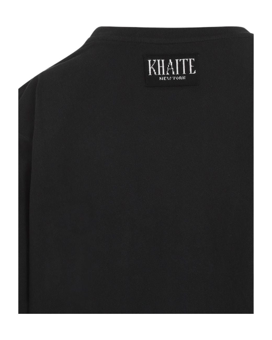 Khaite Black Mae Logo Patch Crewneck T-Shirt