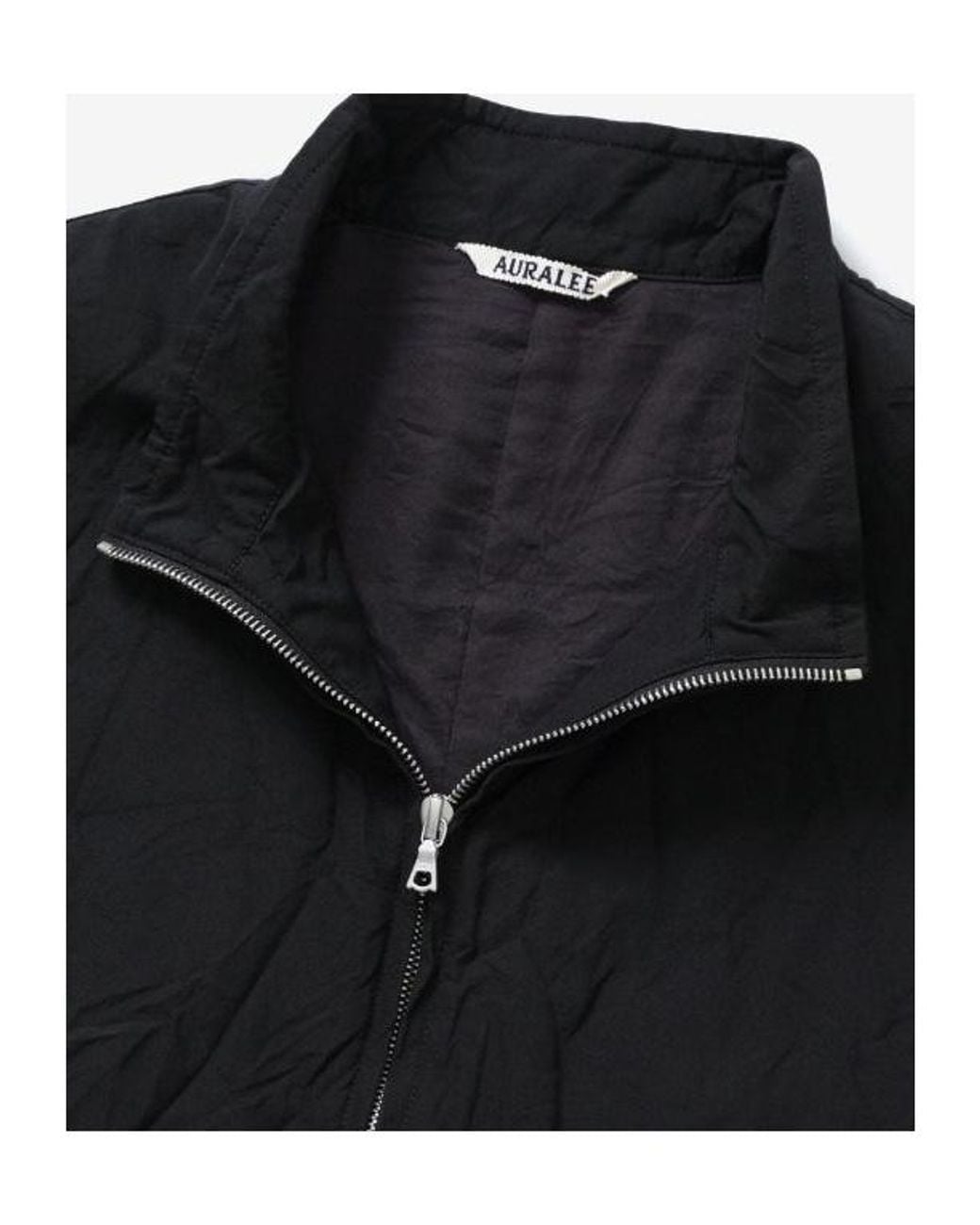 Auralee Black Wool Zipper Vest for men