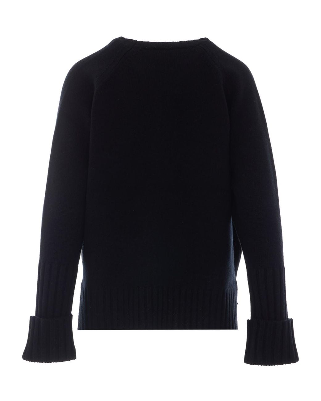 Tory Burch Black Floral Cuff Knitted Sweater