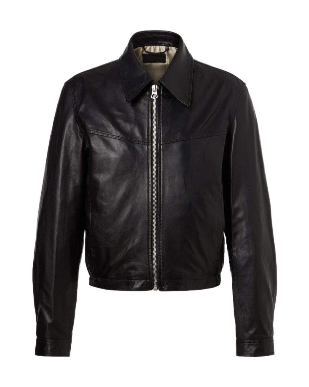 Lemaire Black Leather Blouson Jacket for men
