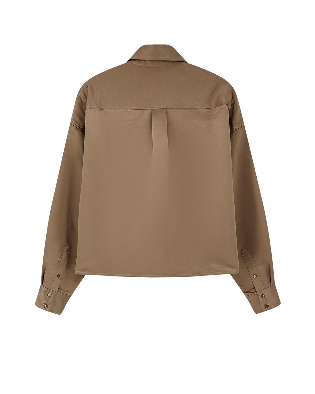 Frankie Shop Natural Cropped Boxy Shirt