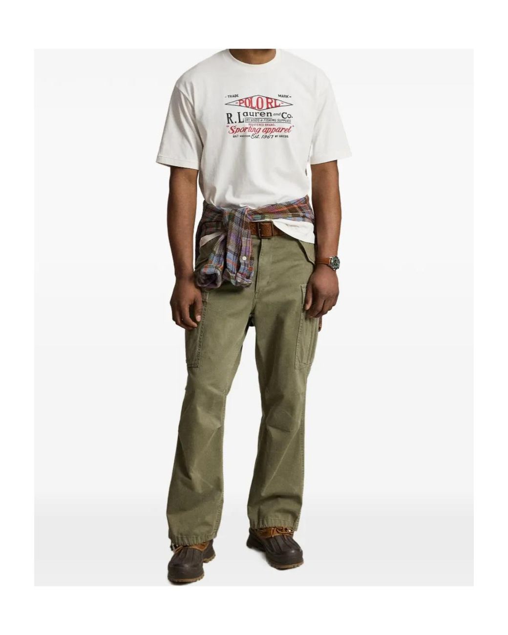 Polo Ralph Lauren White Graphic Relaxed T-Shirt for men
