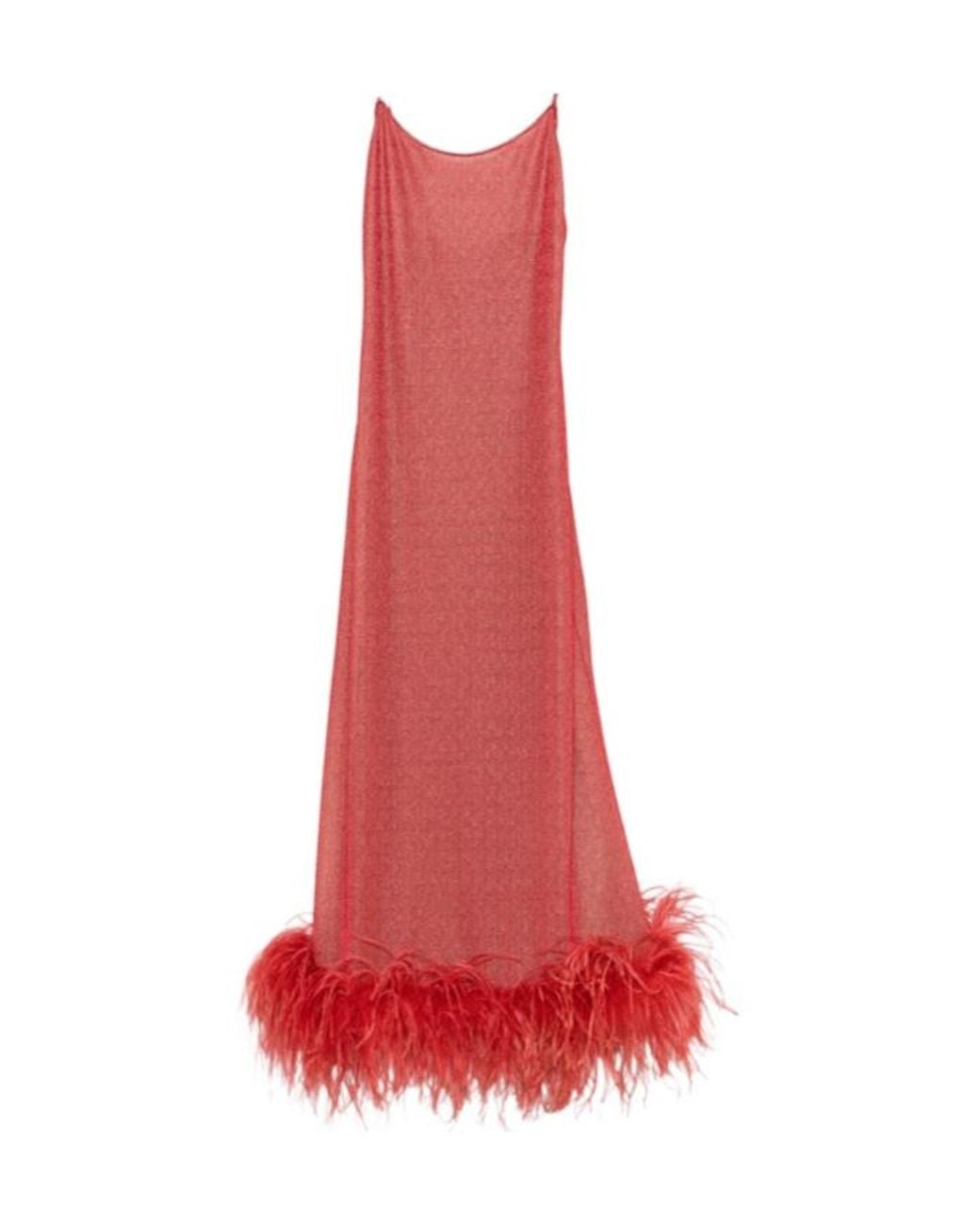 Oseree Red Suspender Dress