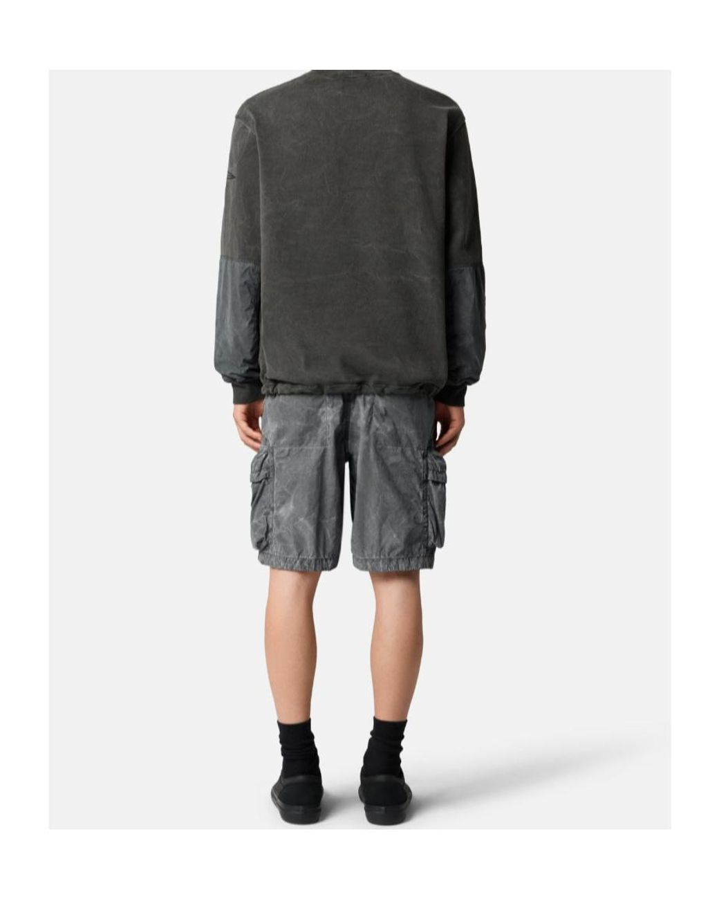 Stone Island Gray Oversized-Fit Crewneck Sweatshirt for men