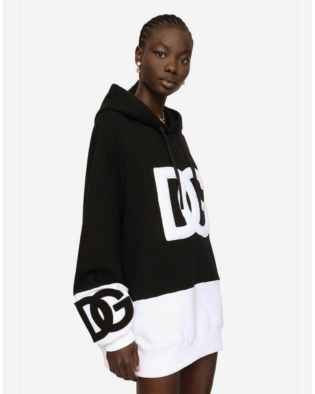 Dolce & Gabbana Black Dg Logo Sweater Mini Dress