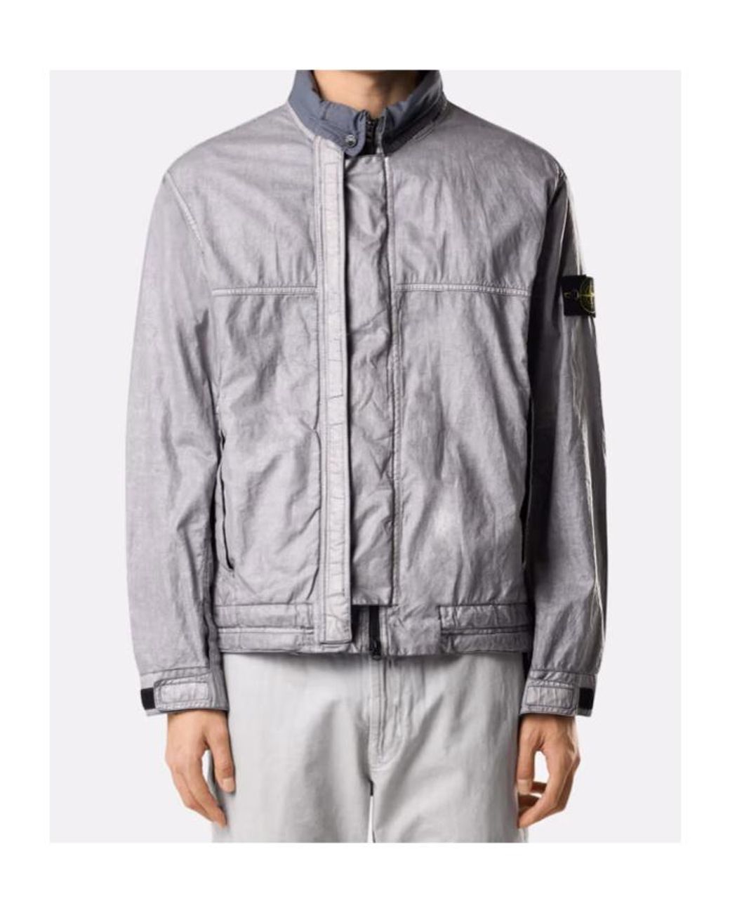 Stone Island Gray Raw Plated-Ovd Jacket for men