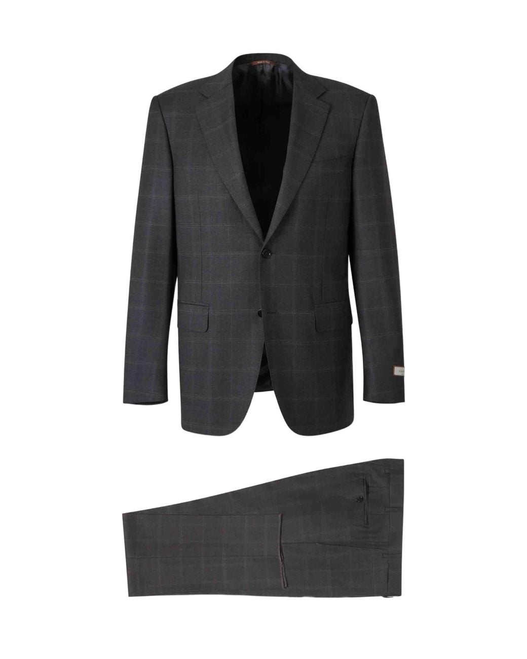 Canali Black Classic Check Suit for men