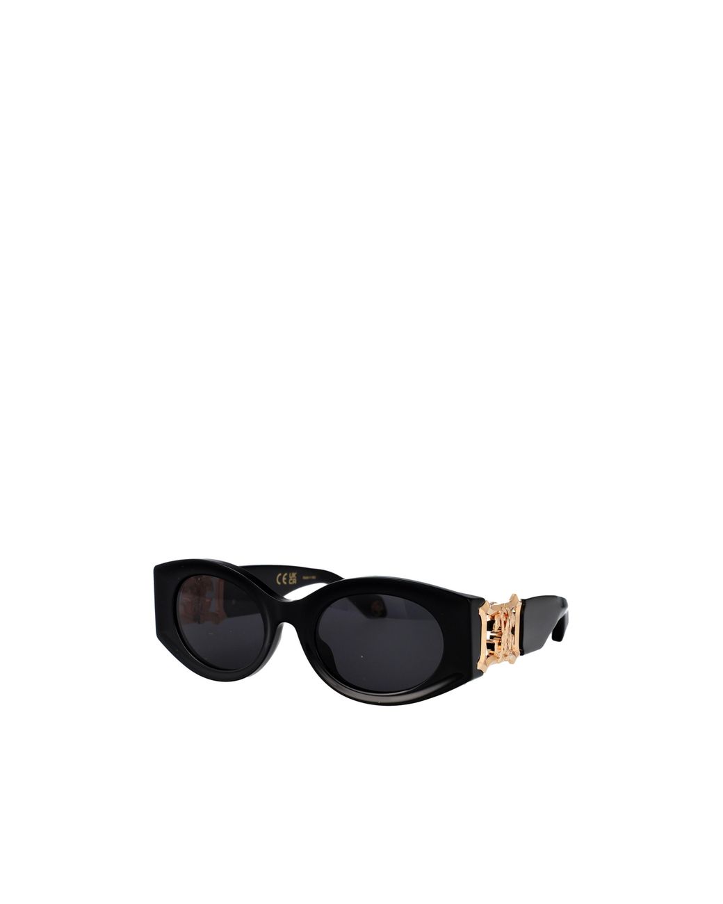 Roberto Cavalli Black Logo-Embellished Oval Sunglasses