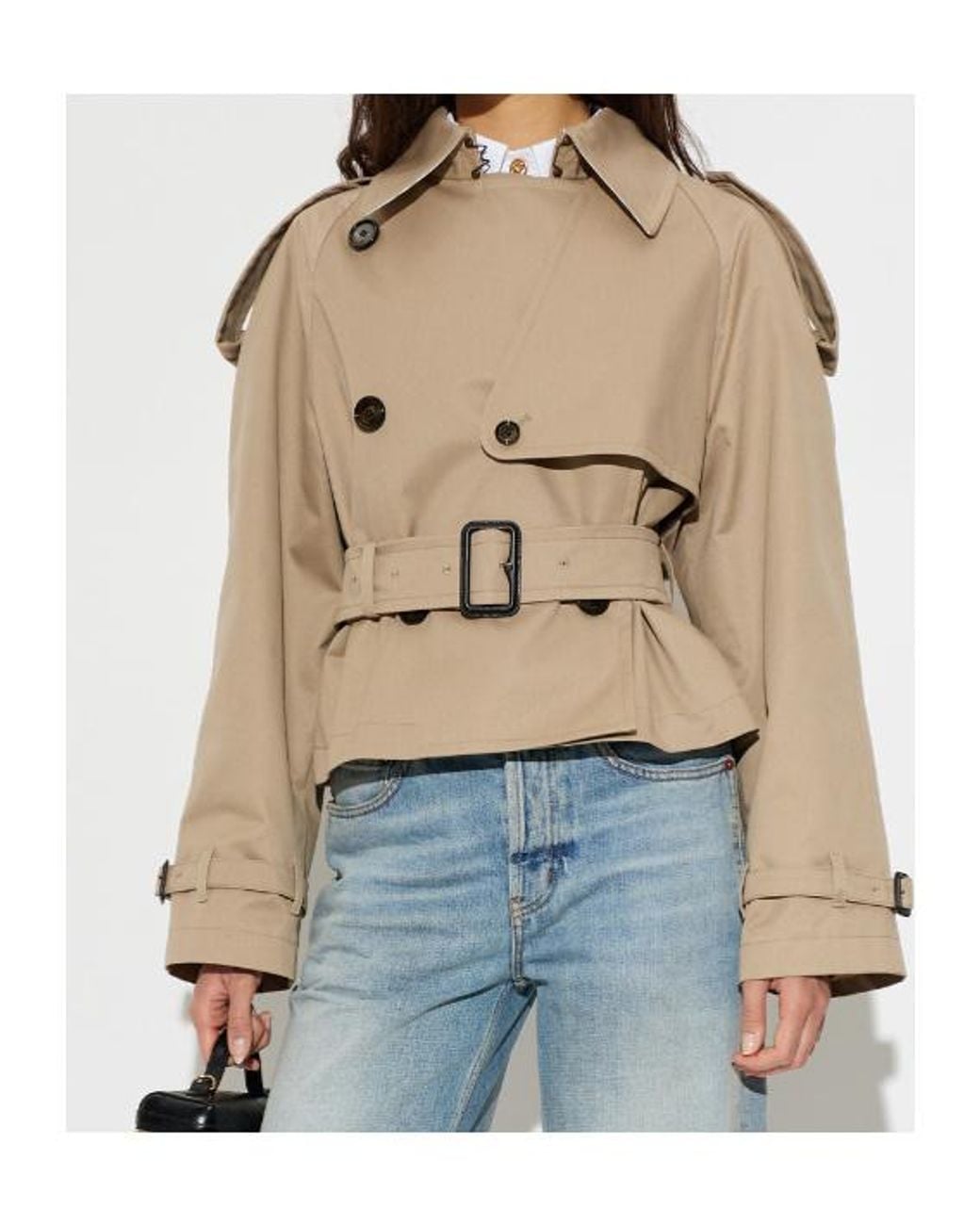 Burberry Natural Short Trench-Style Jacket