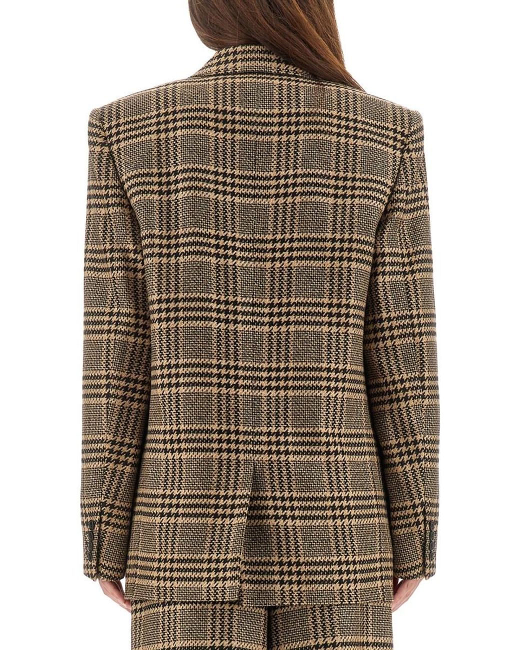 Saint Laurent Brown Double-Breasted Tailored Jacket