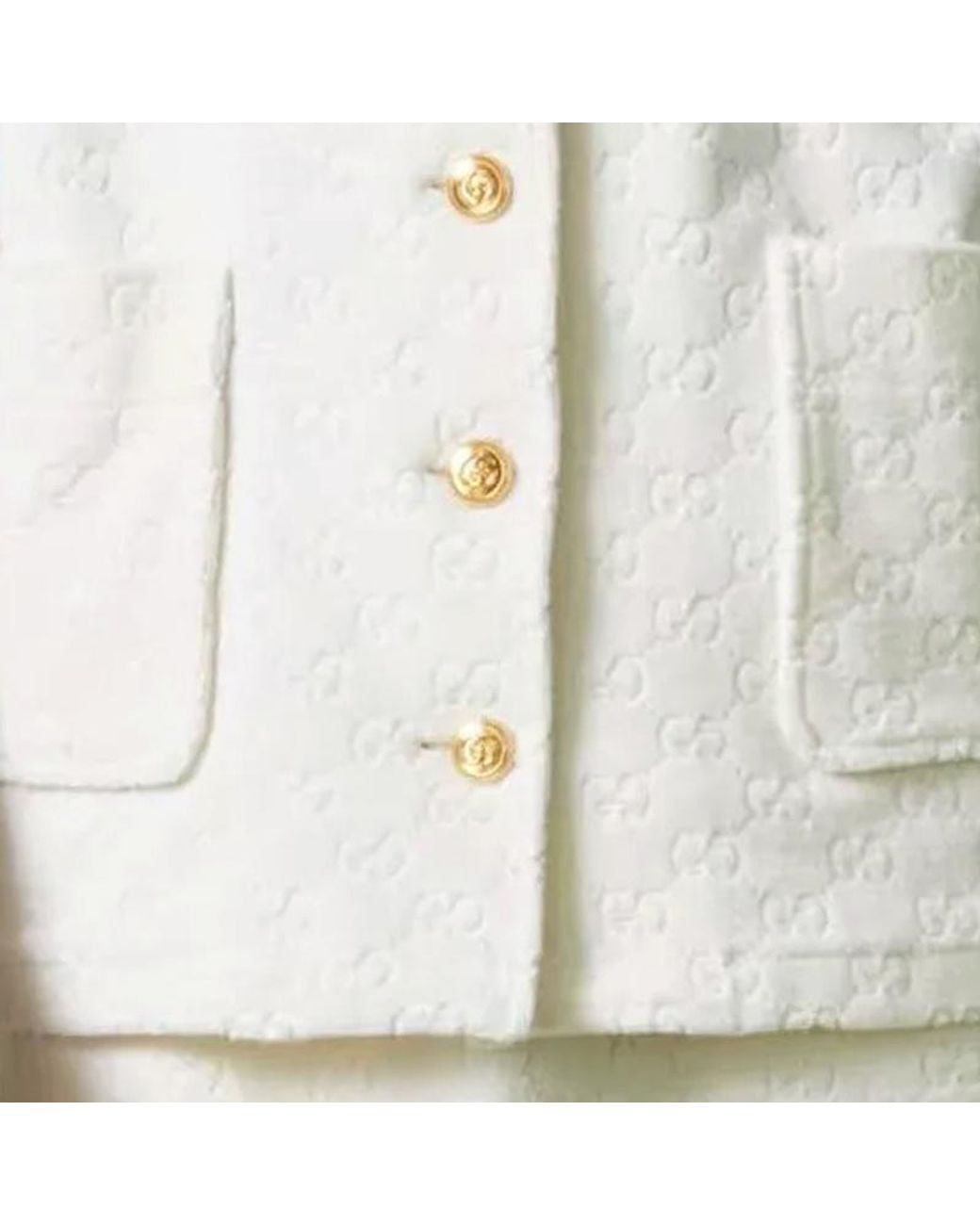 Gucci White Gg Cotton Jersey Gilet