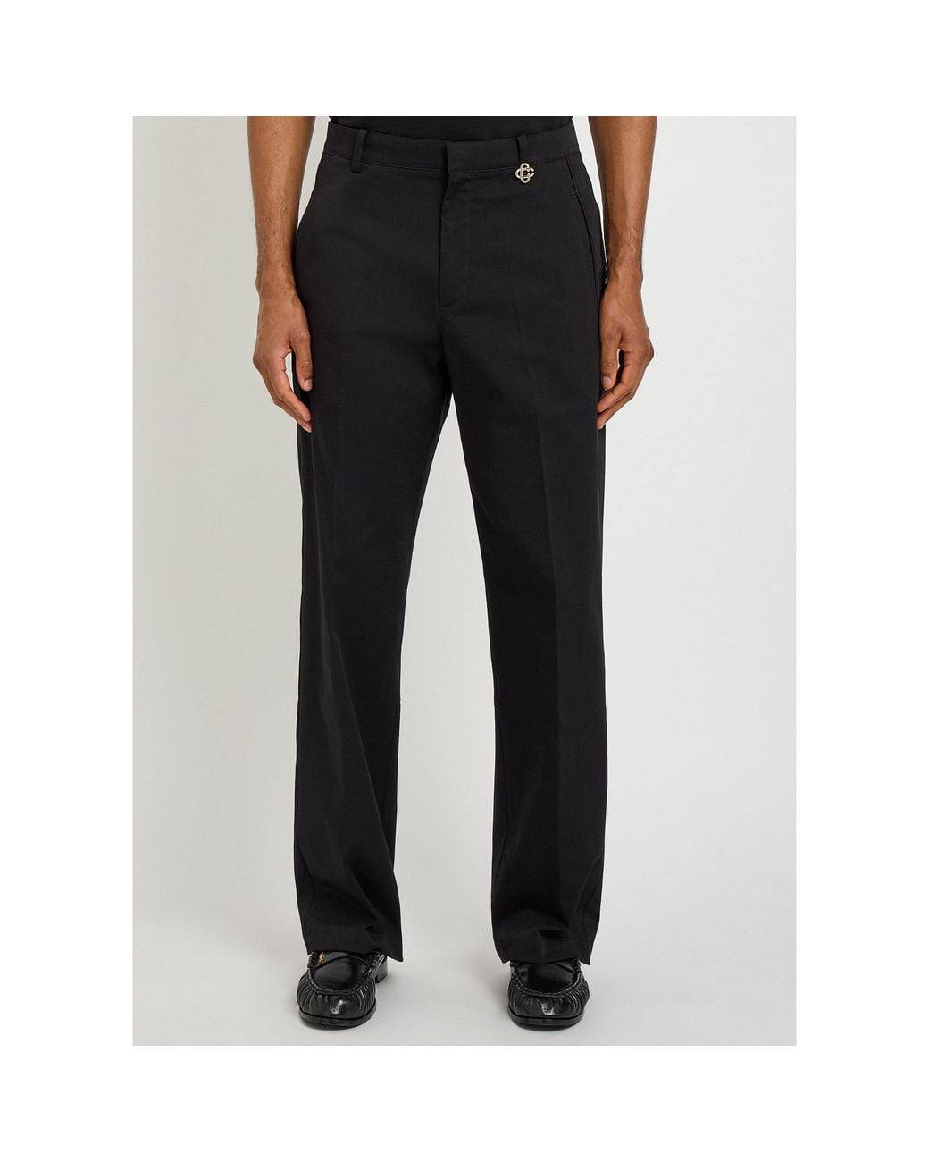 Color World Wide Sign CASABLANCA Wide-Leg Woven Trousers in Black for Men | Lyst
