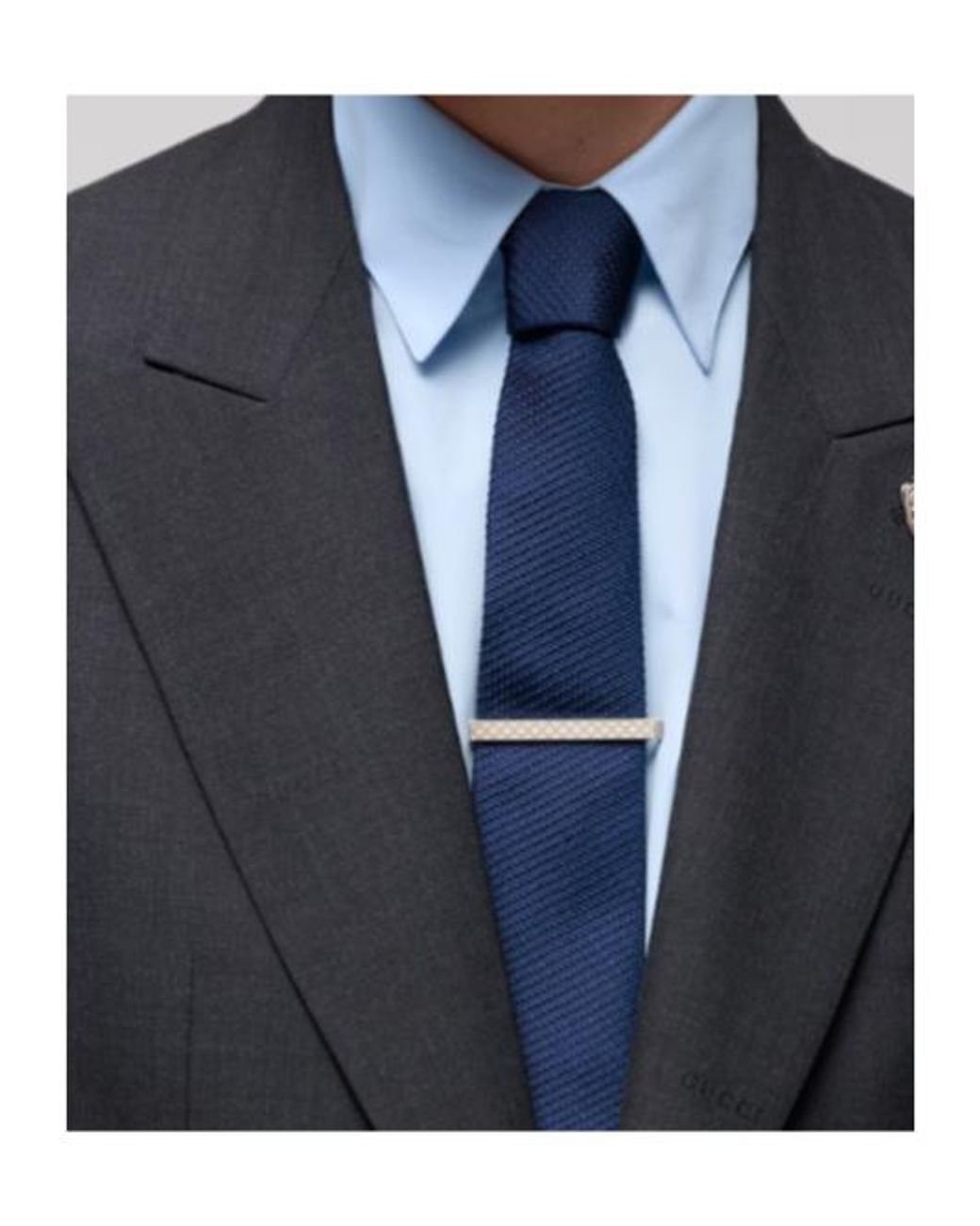 Gucci White Diamante Tie Bar for men