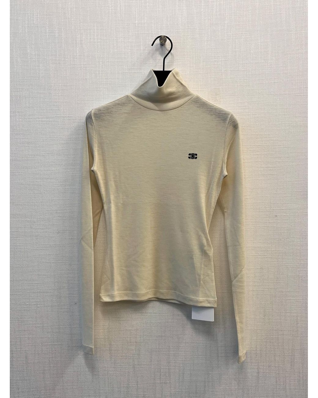 Céline White Turtleneck Top