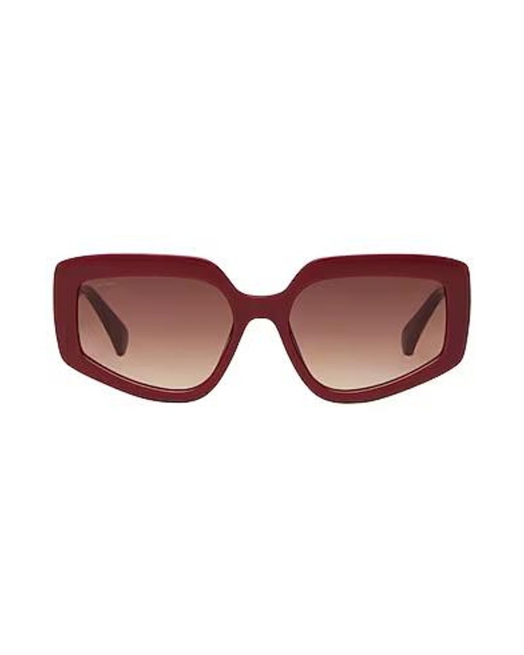 Max Mara Red Simple Geometric Sunglasses
