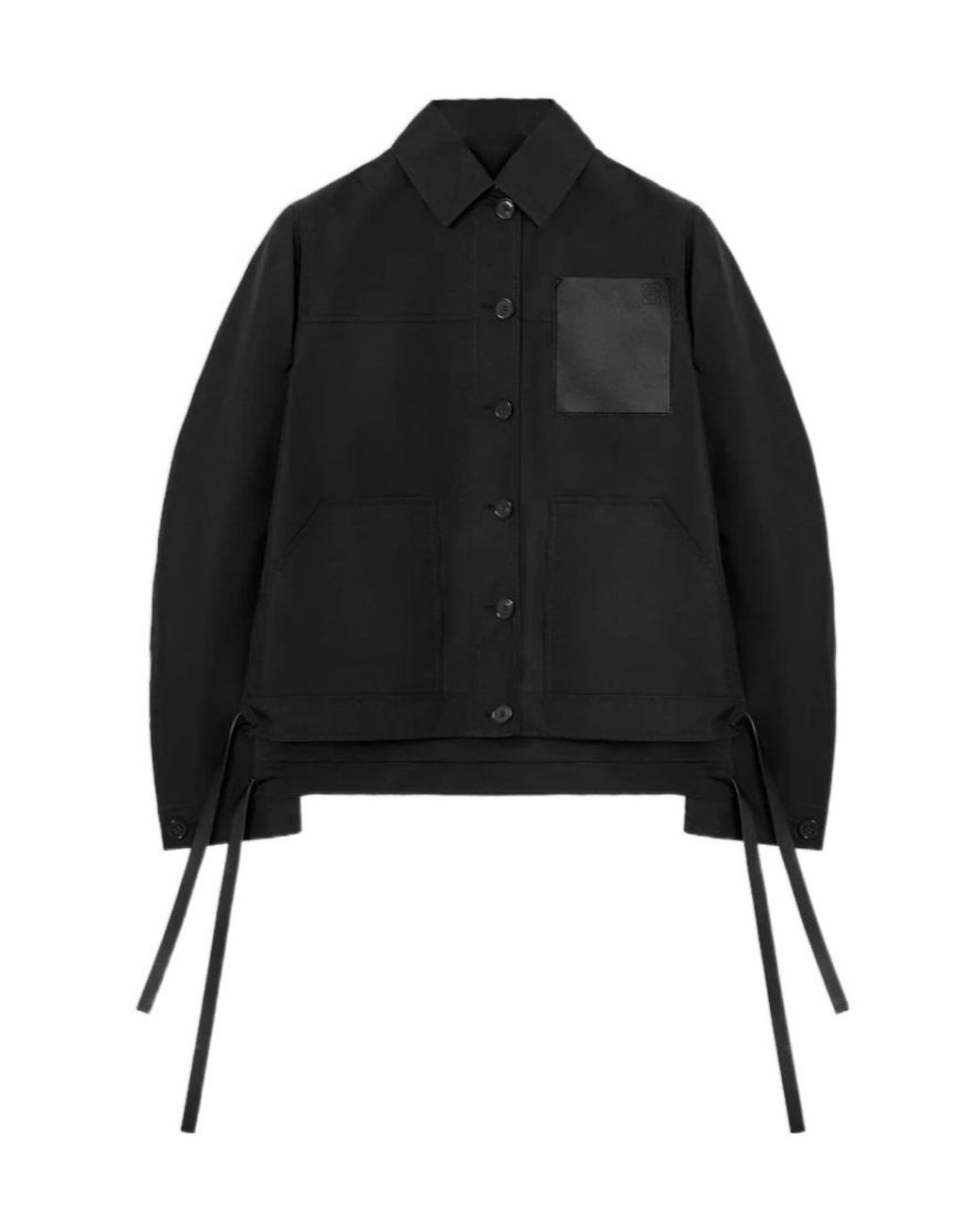 Loewe Black Leather-Pocket Workwear Jacket