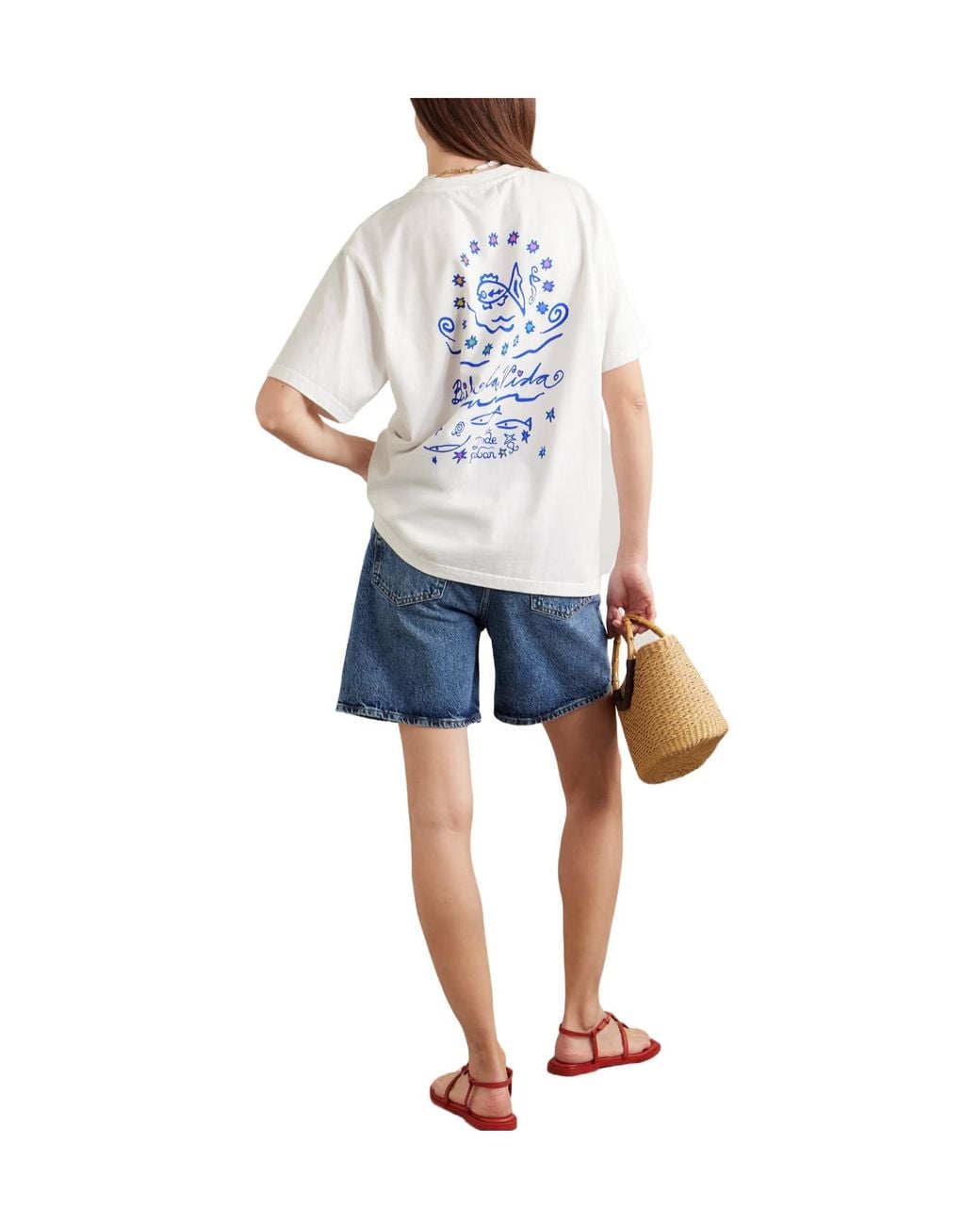 Donde Esteban White Printed Cotton-Jersey T-Shirt