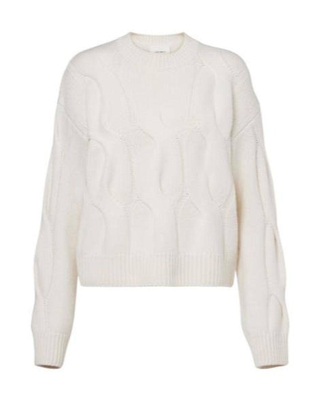 Lisa Yang White Sammie Cable-Knit Cashmere Sweater