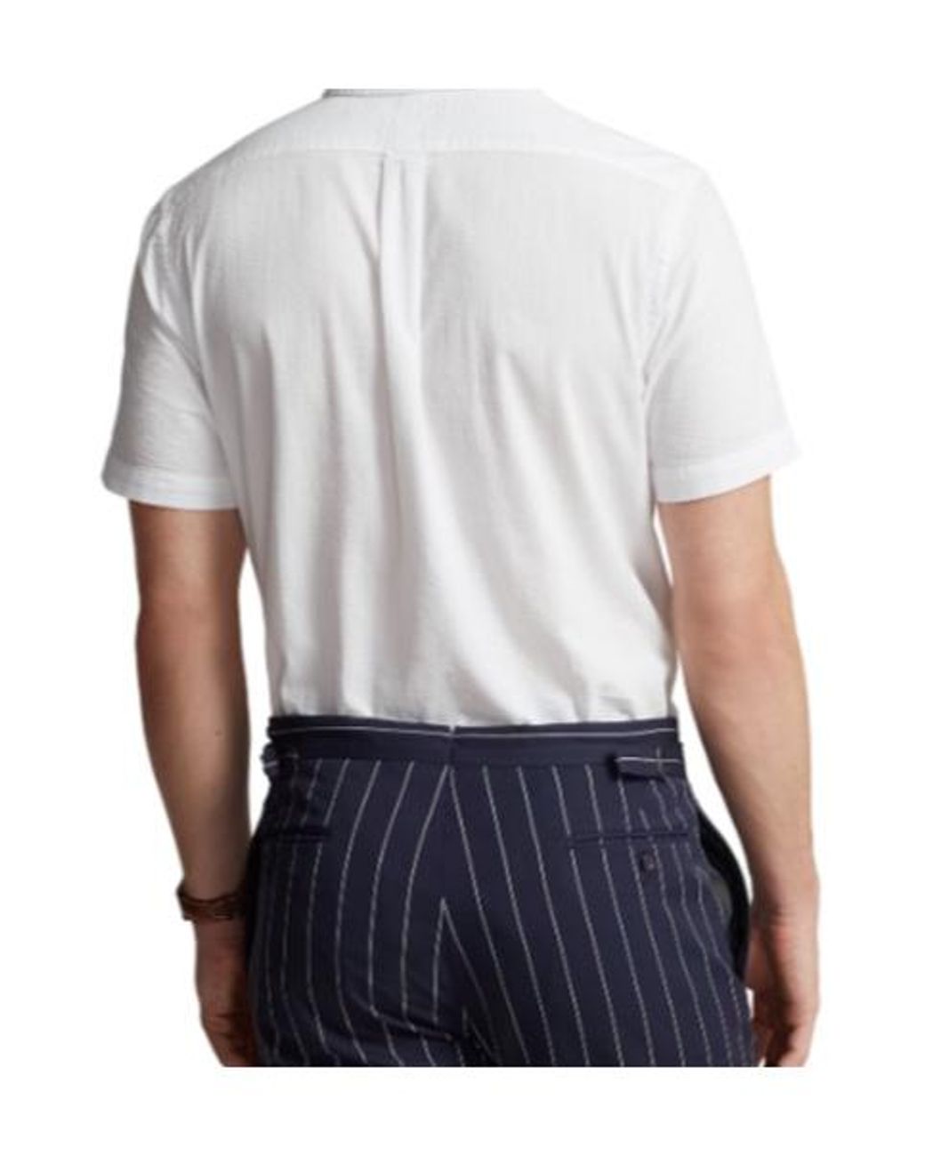 Polo Ralph Lauren White Seersucker Ss Shirt 001 for men