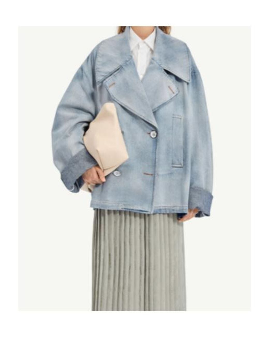 MM6 by Maison Margiela Blue Double-Breasted Denim Jacket