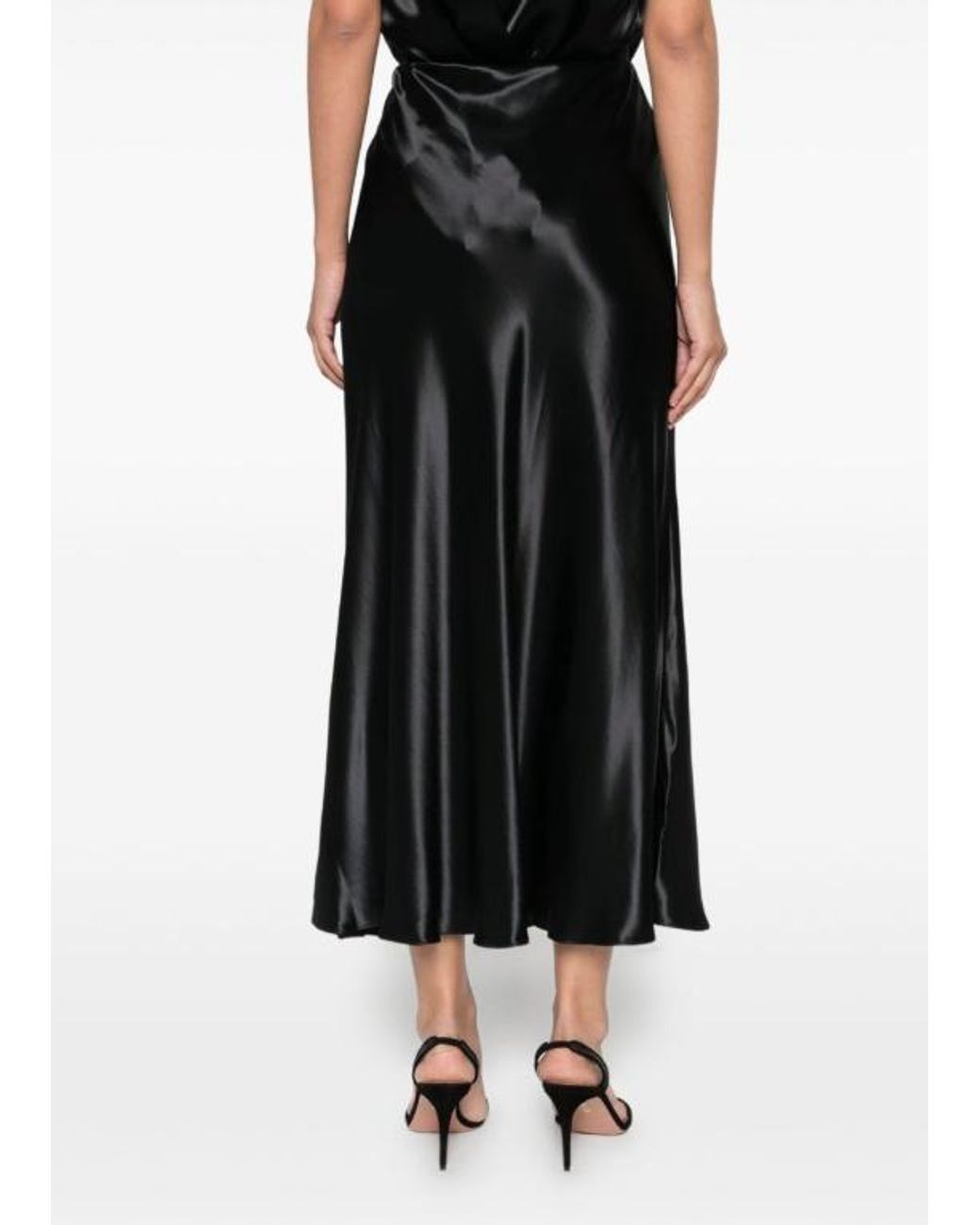 Alberta Ferretti Black Flowing Skirt