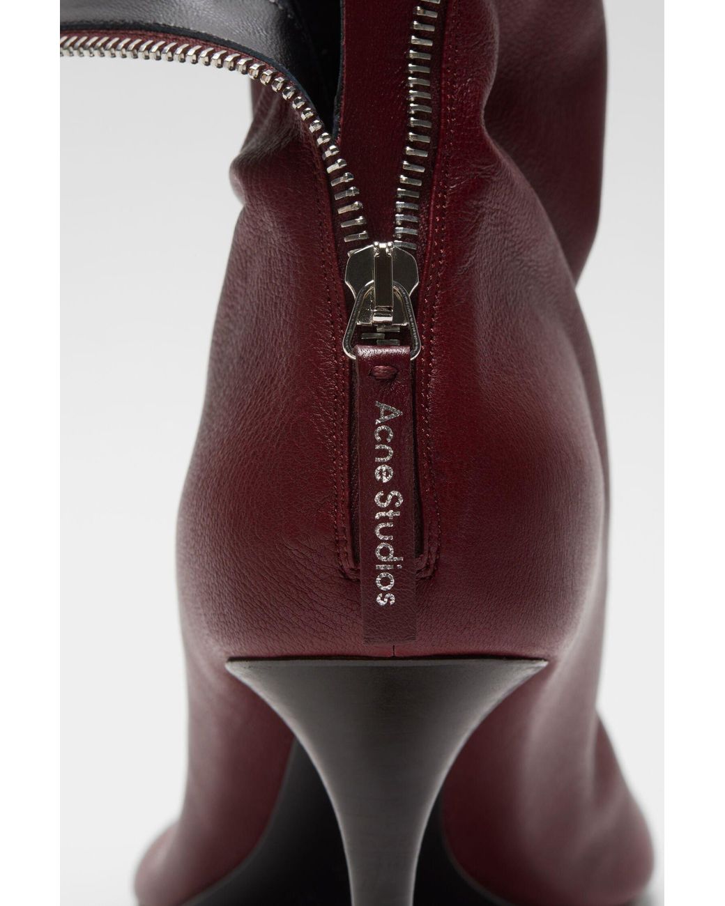 Acne Purple 75Mm Zip Leather Boots