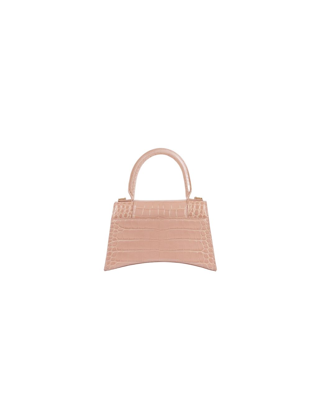 Balenciaga Pink Borsa Hourglass Small Con Lavorazione Coccodrillo Da Donna