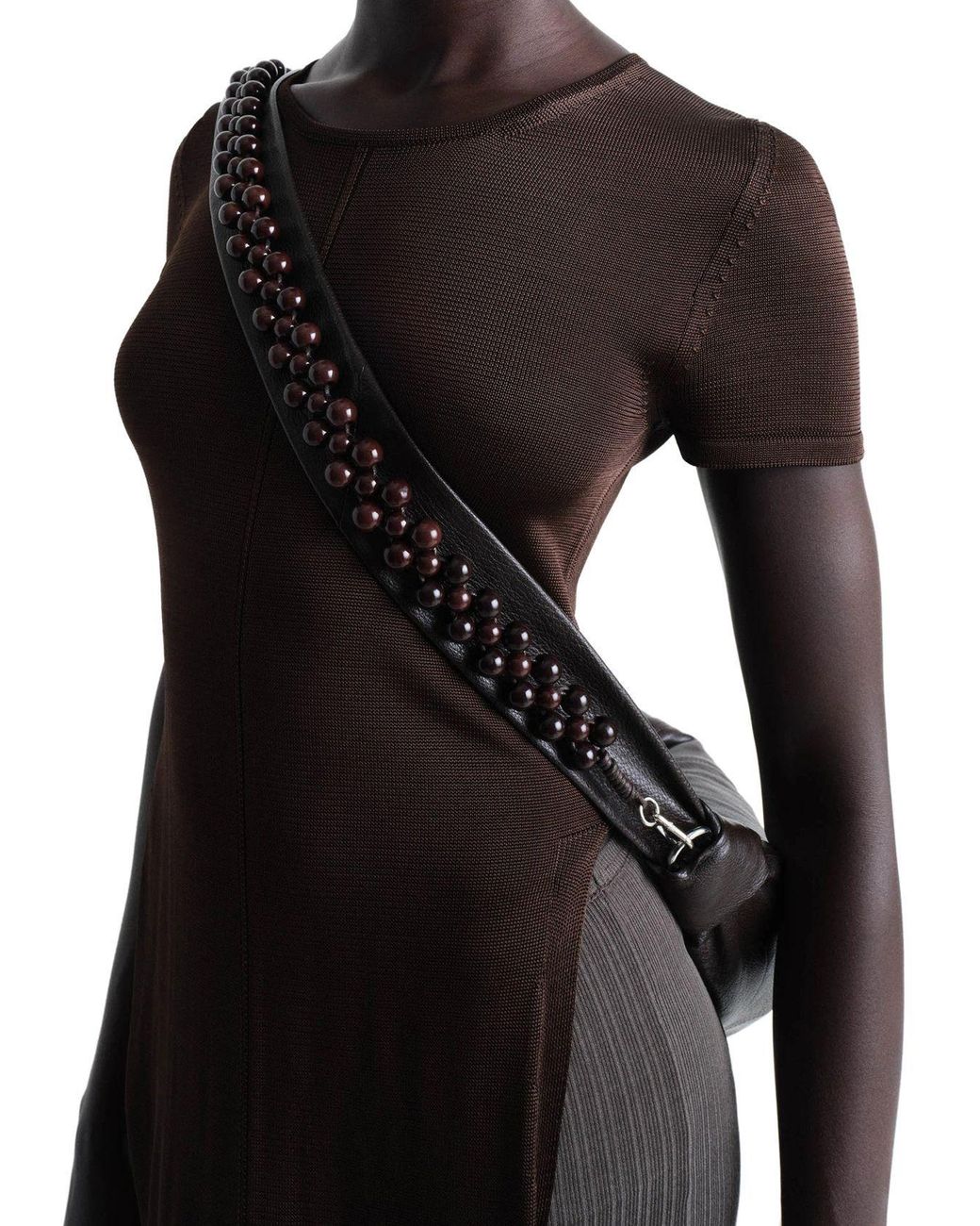Lemaire Metallic Pearls Medium Croissant Bag