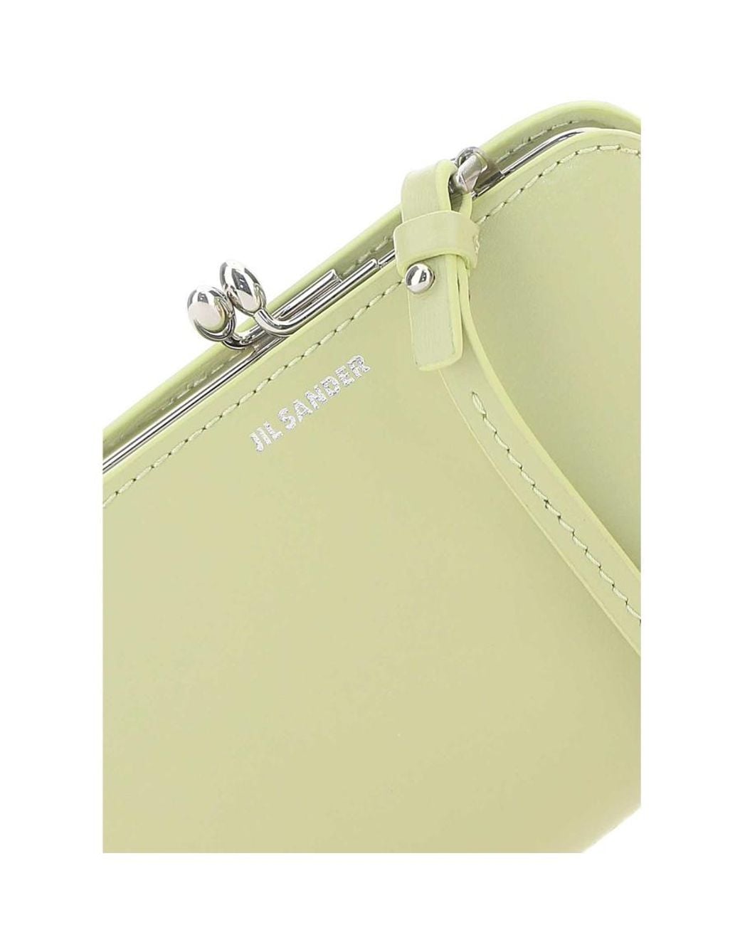 Jil Sander Green Goji Logo Printed Micro Crossbody Bag
