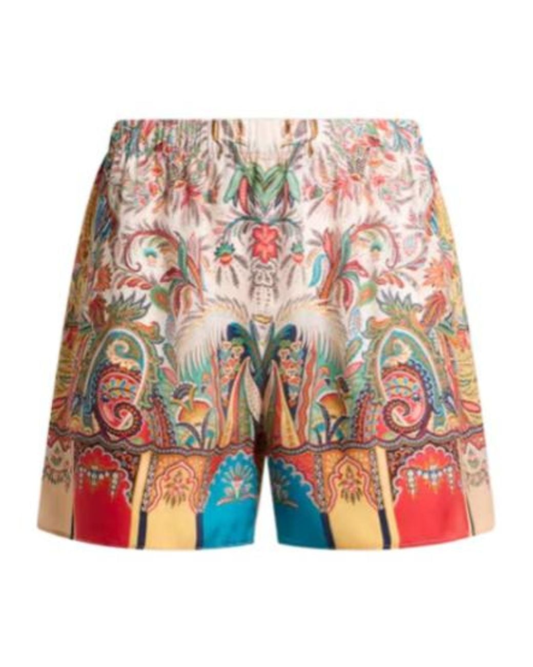 Etro Red Paisley Print Shorts
