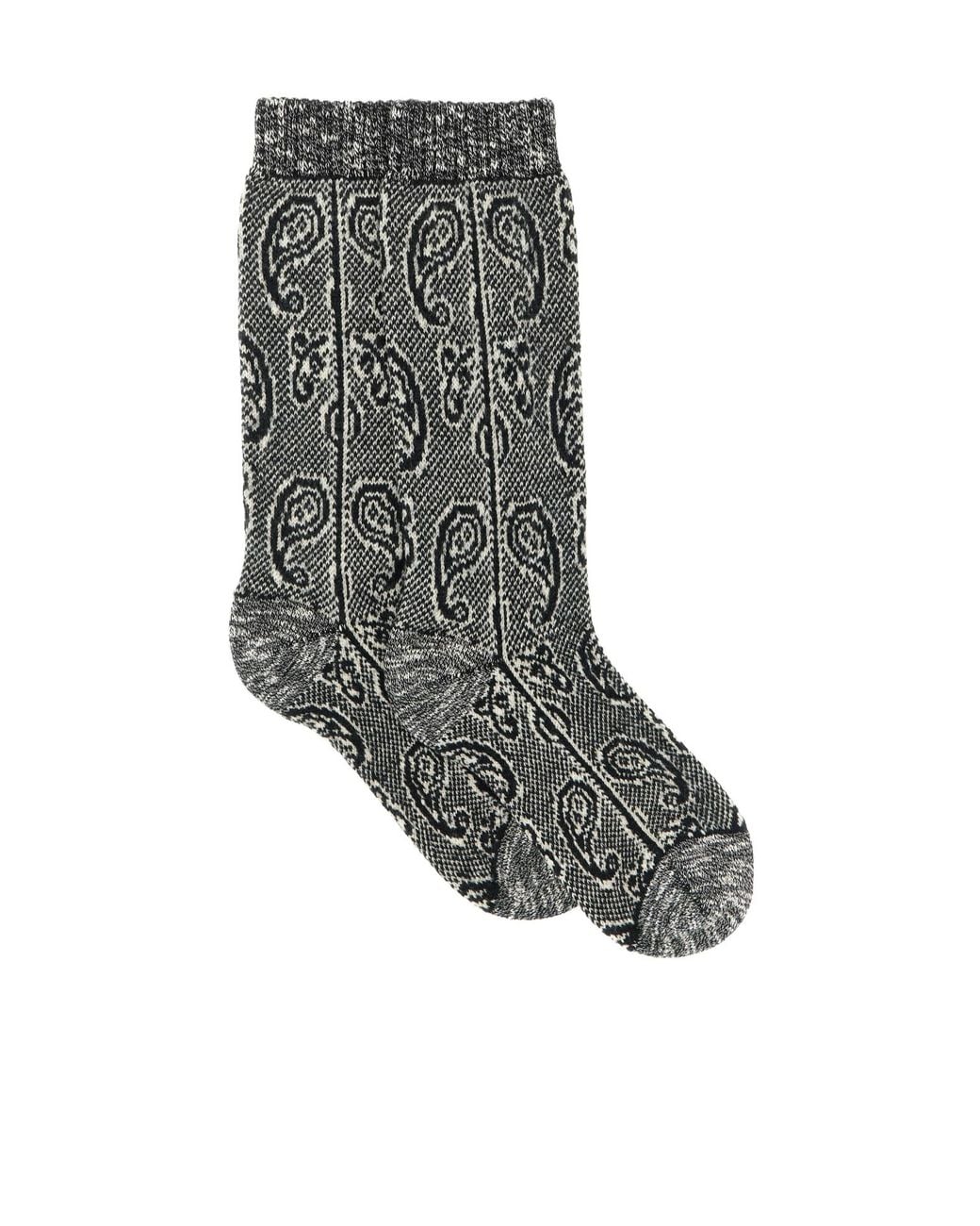 Dries Van Noten Gray Paisley Jacquard Socks
