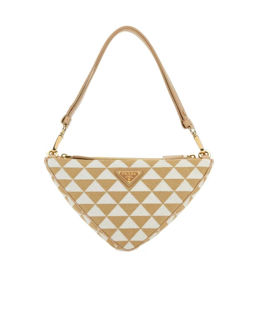 Prada White Symbole Logo Shoulder Bag
