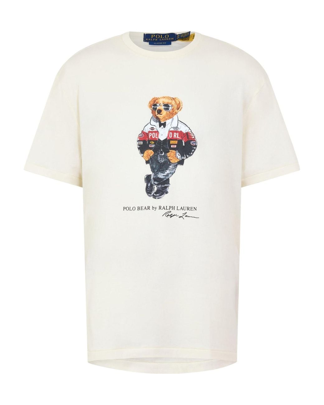 Polo Ralph Lauren White Bear Pattern Polo Short-Sleeved Shirt for men