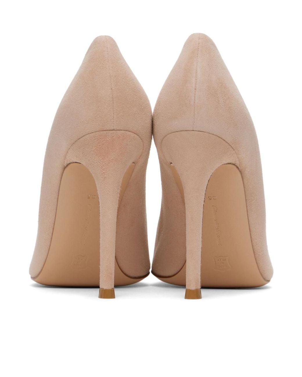 Gianvito Rossi White Pointed Logo High Heel Pumps