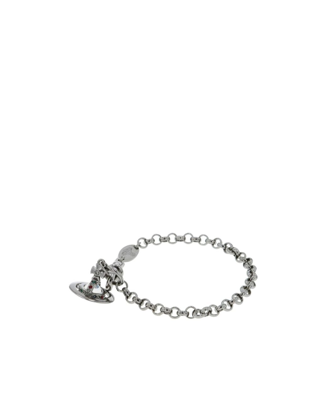 Vivienne Westwood White Petite Orb Chain Bracelet