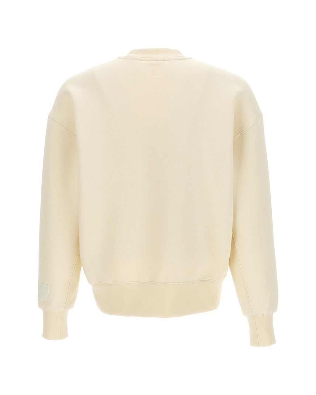 AMI White Logo Patch Crewneck Sweatshirt for men