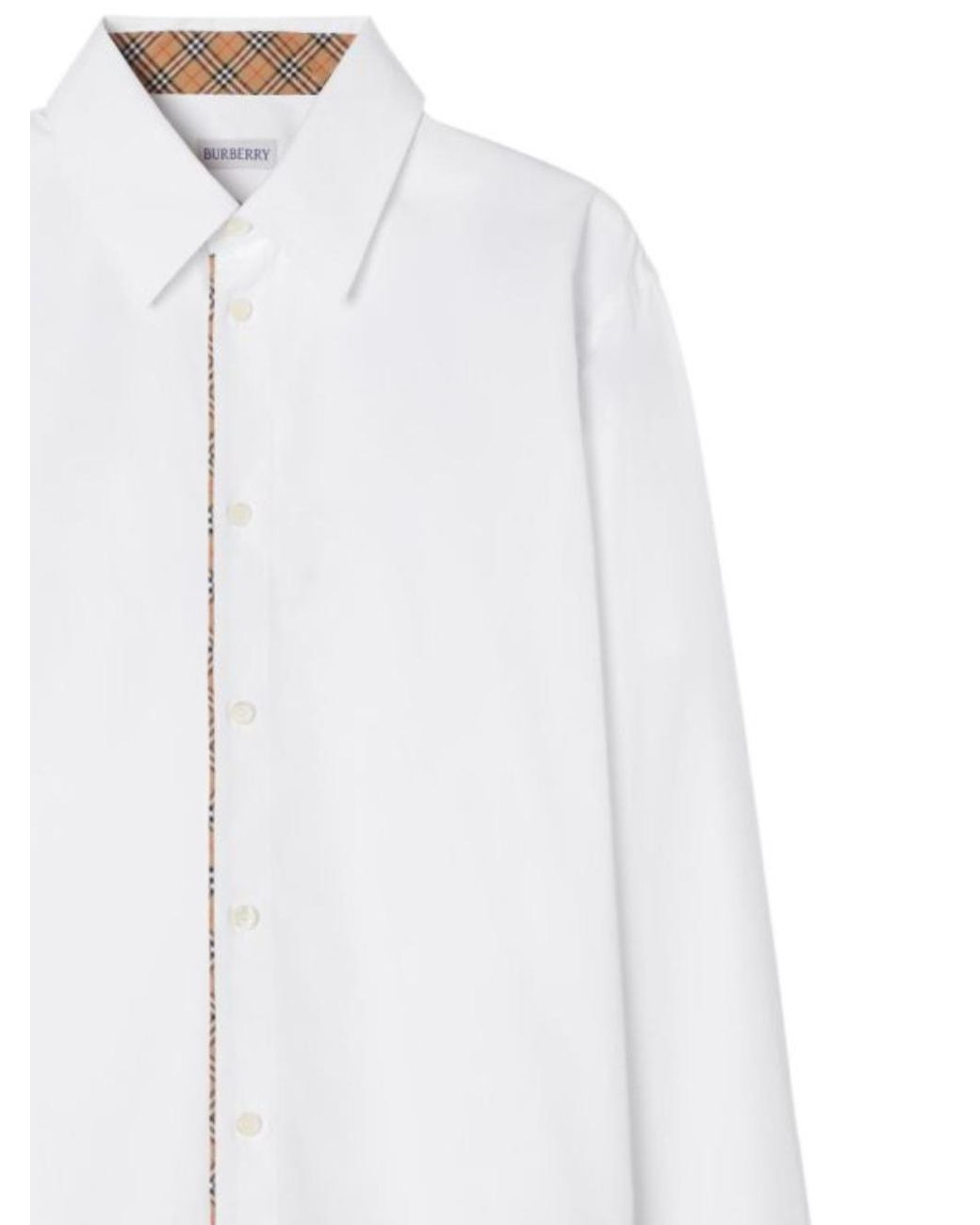 Burberry White Long Sleeved Buttoned Shirt for men