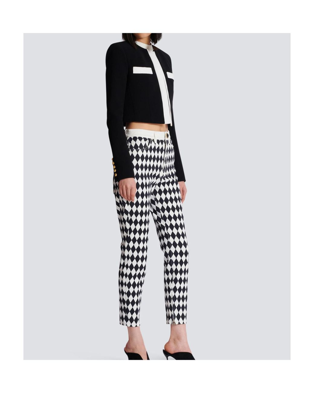 Balmain Black Cropped Spencer Jacket