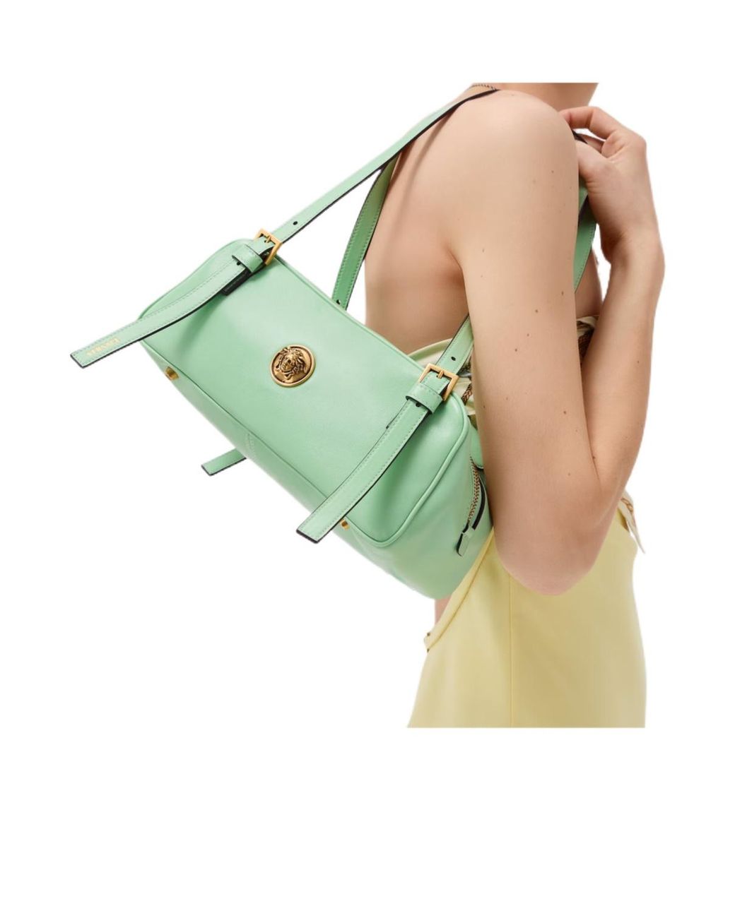 Versace Green Emblème Bowling Bag