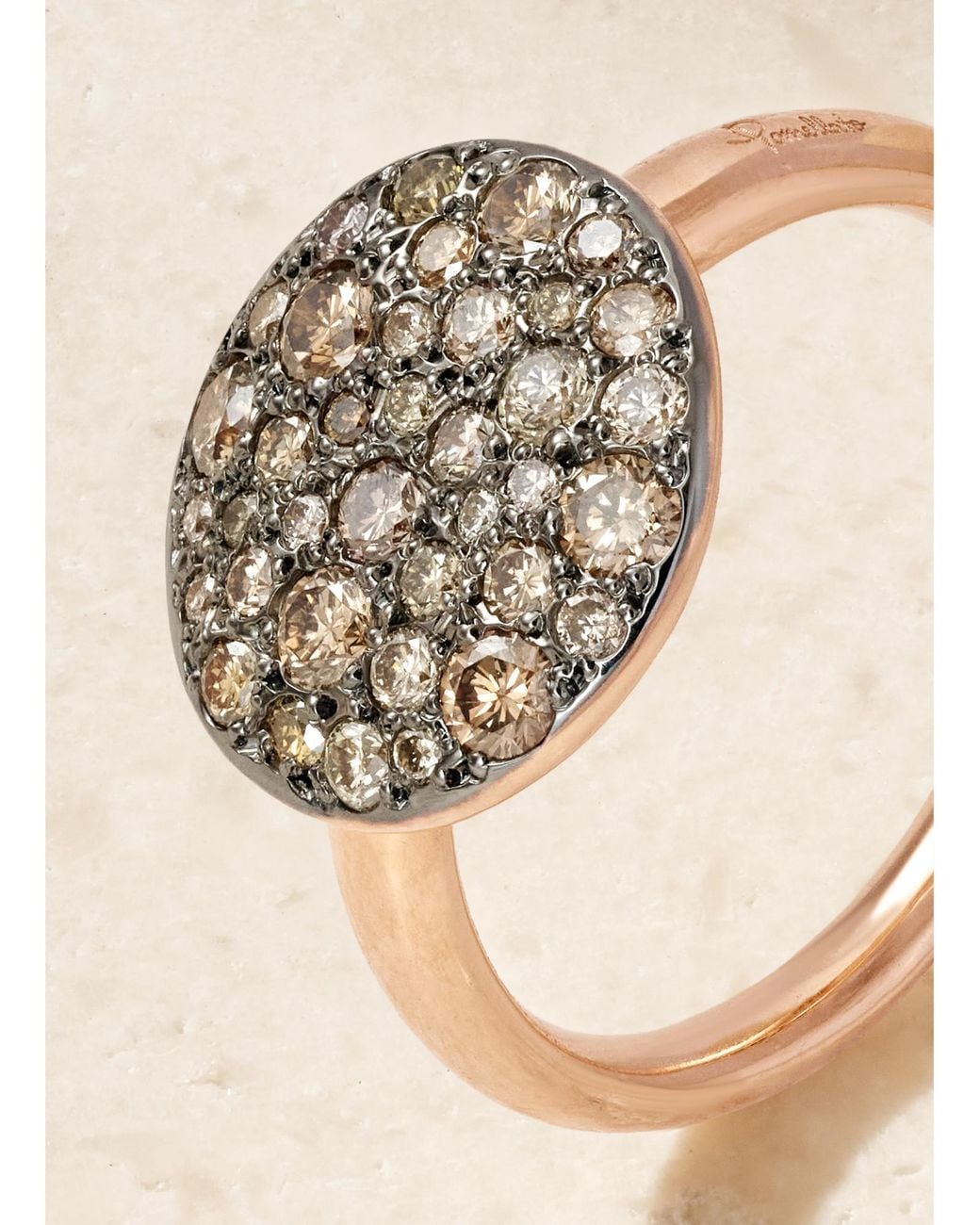 Pomellato White 18-Karat Rose And Rhodium-Plated Diamond Ring