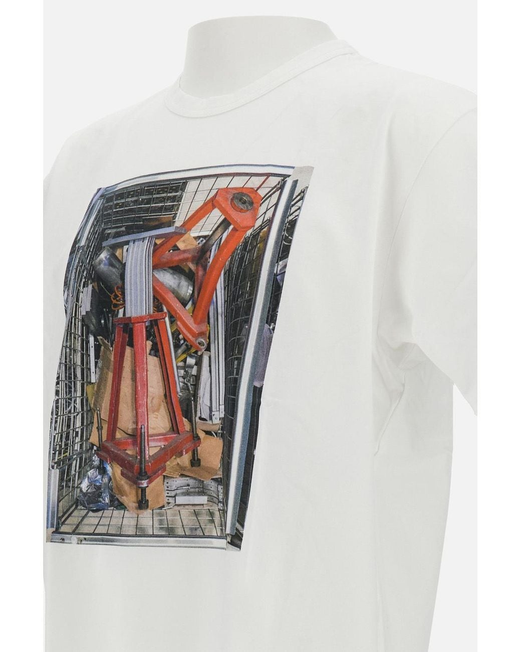 Junya Watanabe White Photographic-Printed Crewneck T-Shirt for men