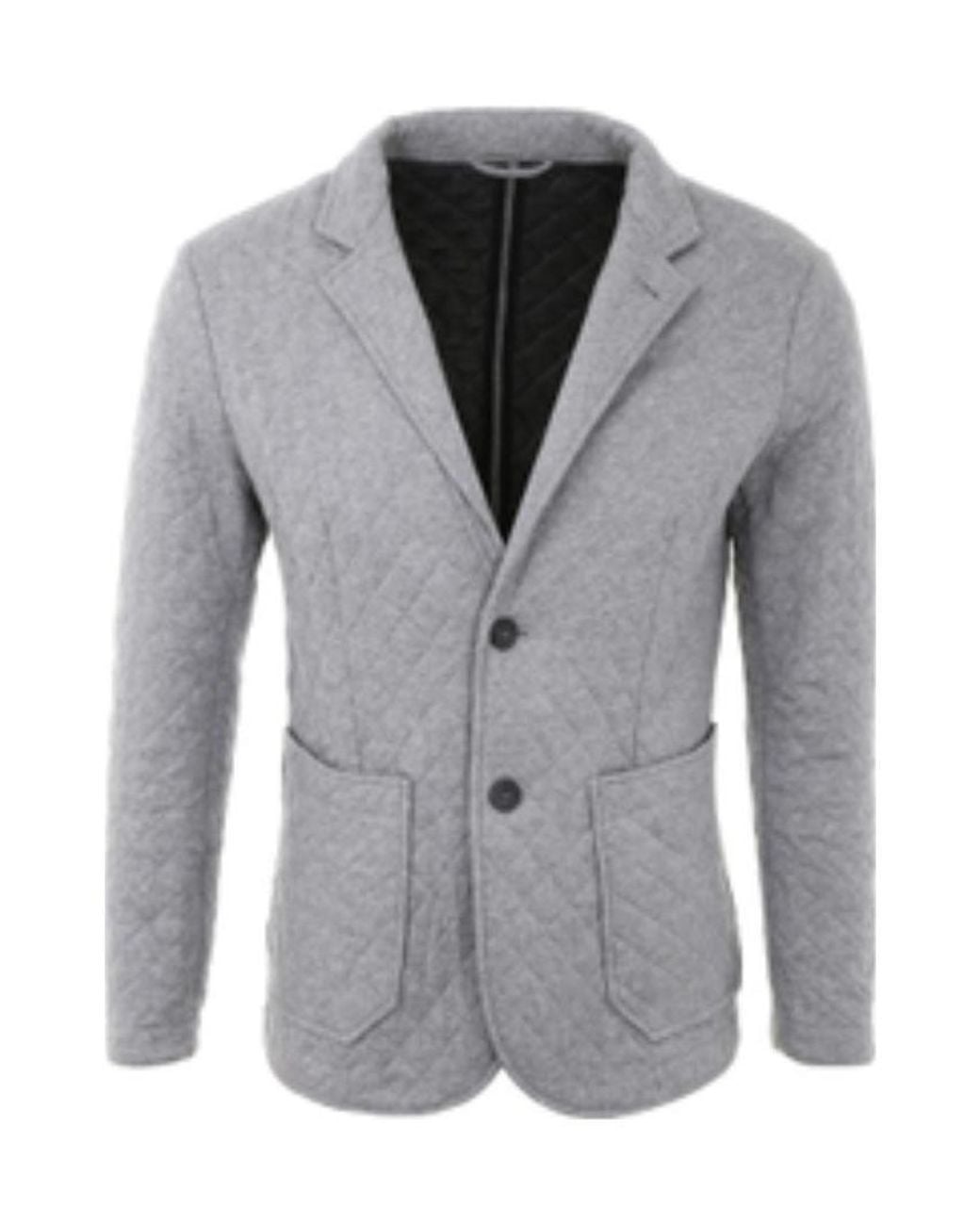 Emporio Armani Gray Long-Sleeve Blazer for men