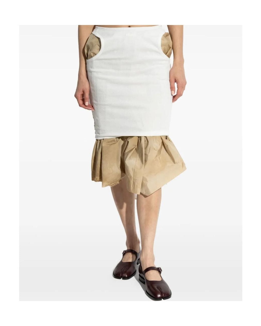 Maison Margiela White Layered High-Waisted Skirt