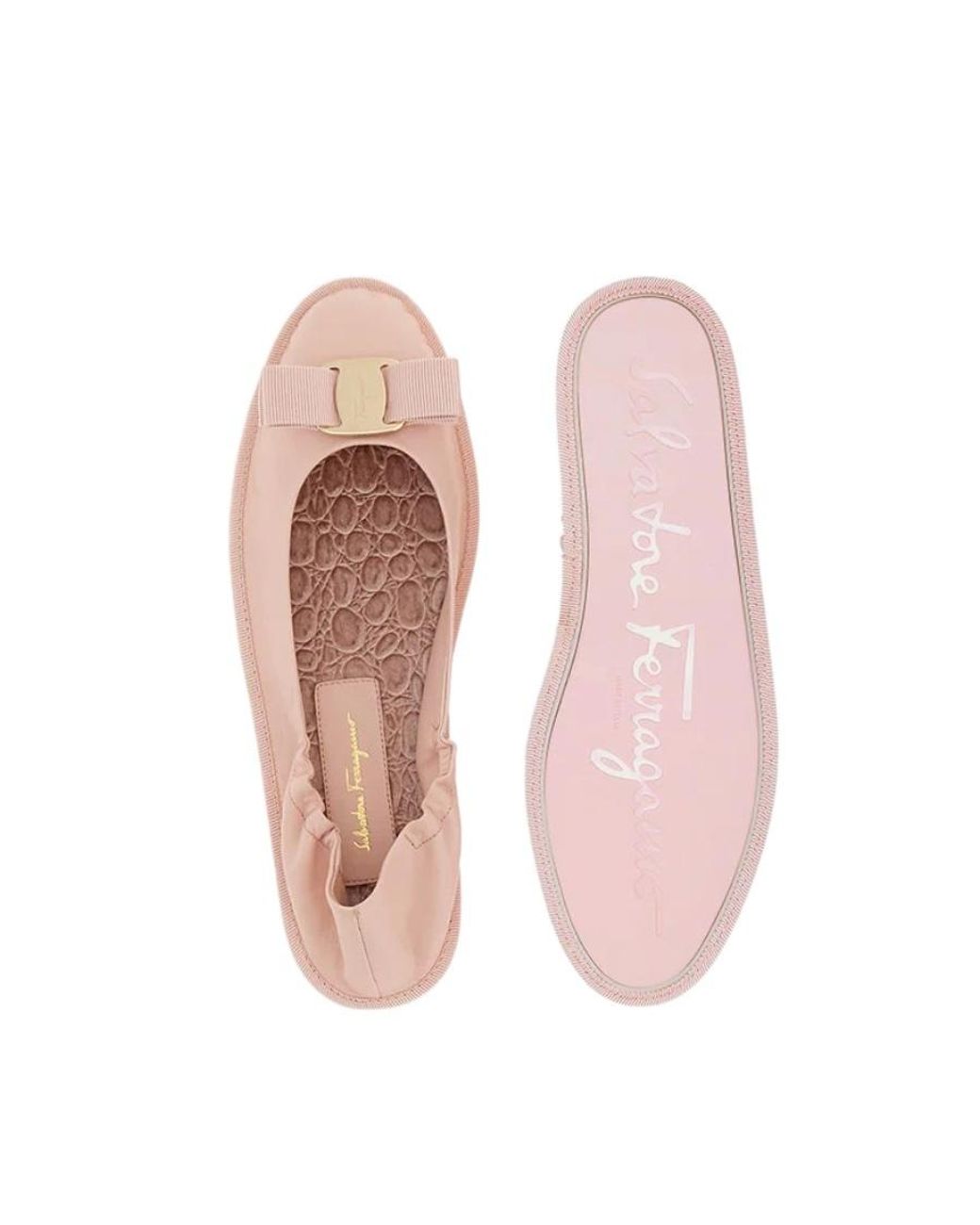 Ferragamo Pink Nomadic Stories Ballet Flats