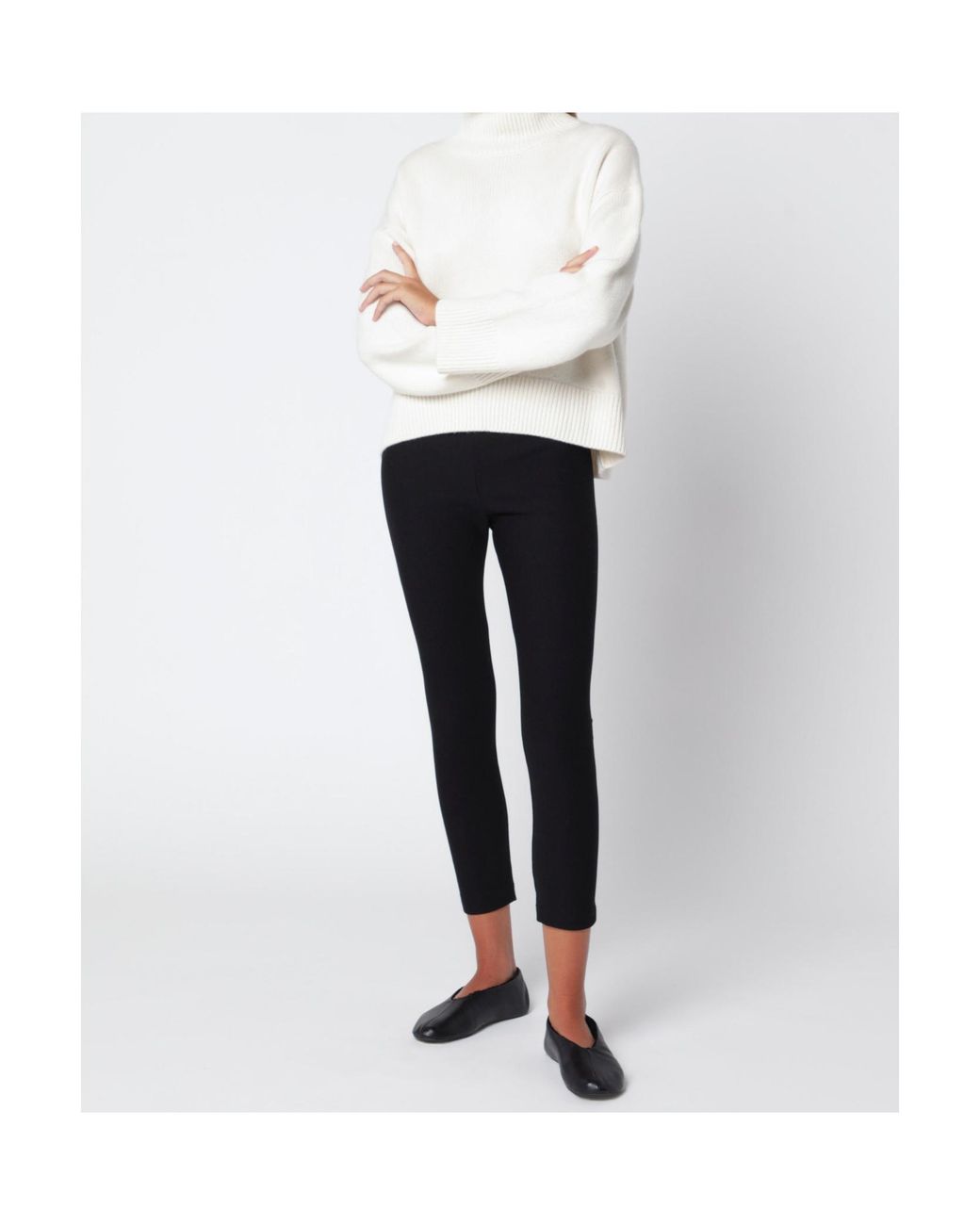 Loulou de Saison White Ribbed Turtleneck Sweater