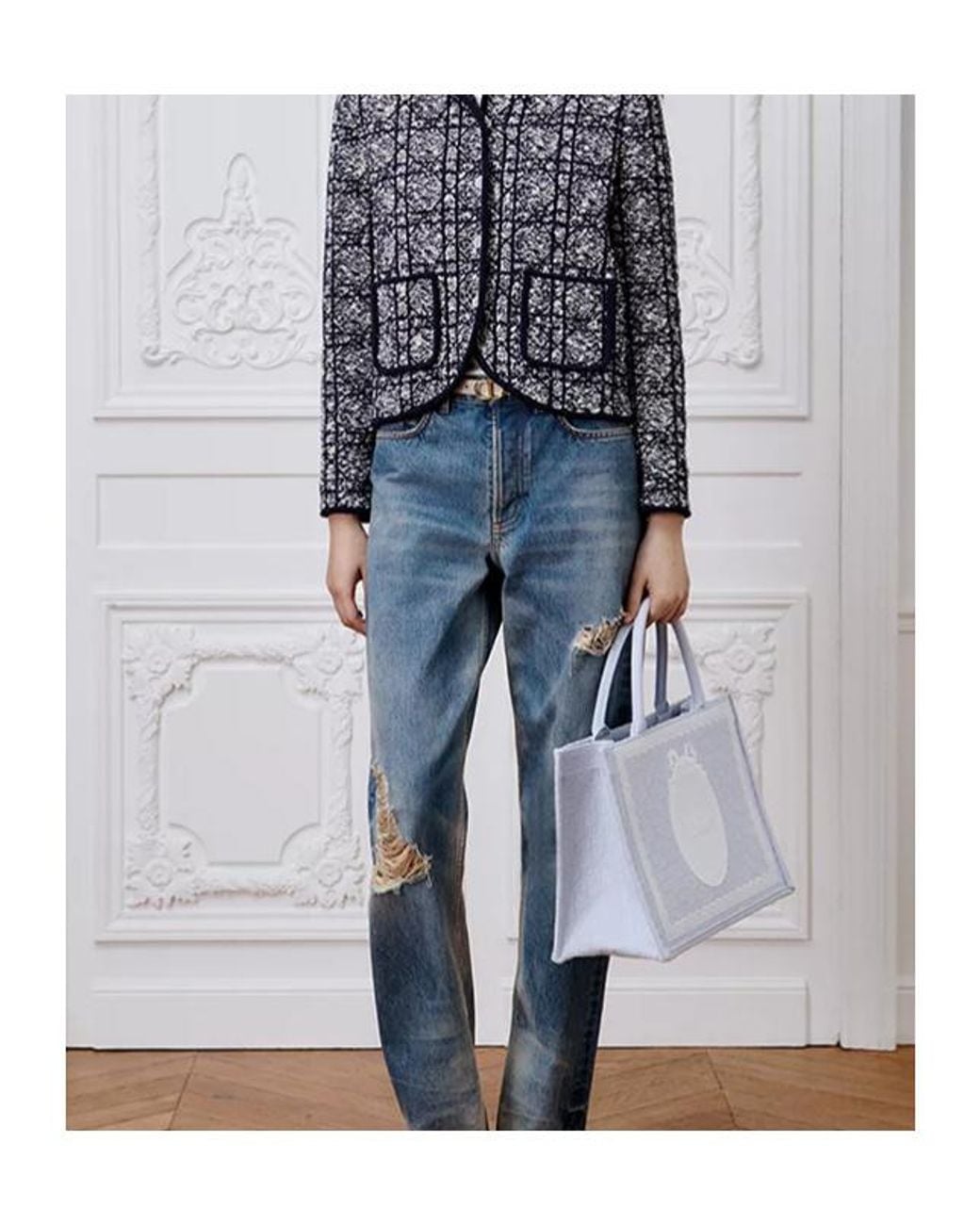 Dior Gray Medium Book Tote With Strap