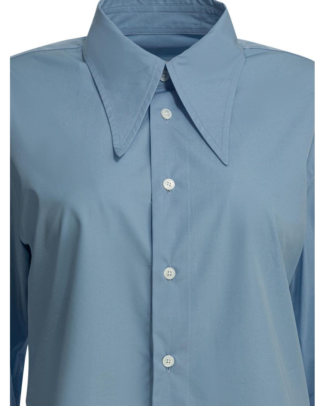 AMI Blue Ami Long Sleeve Buttoned Shirt