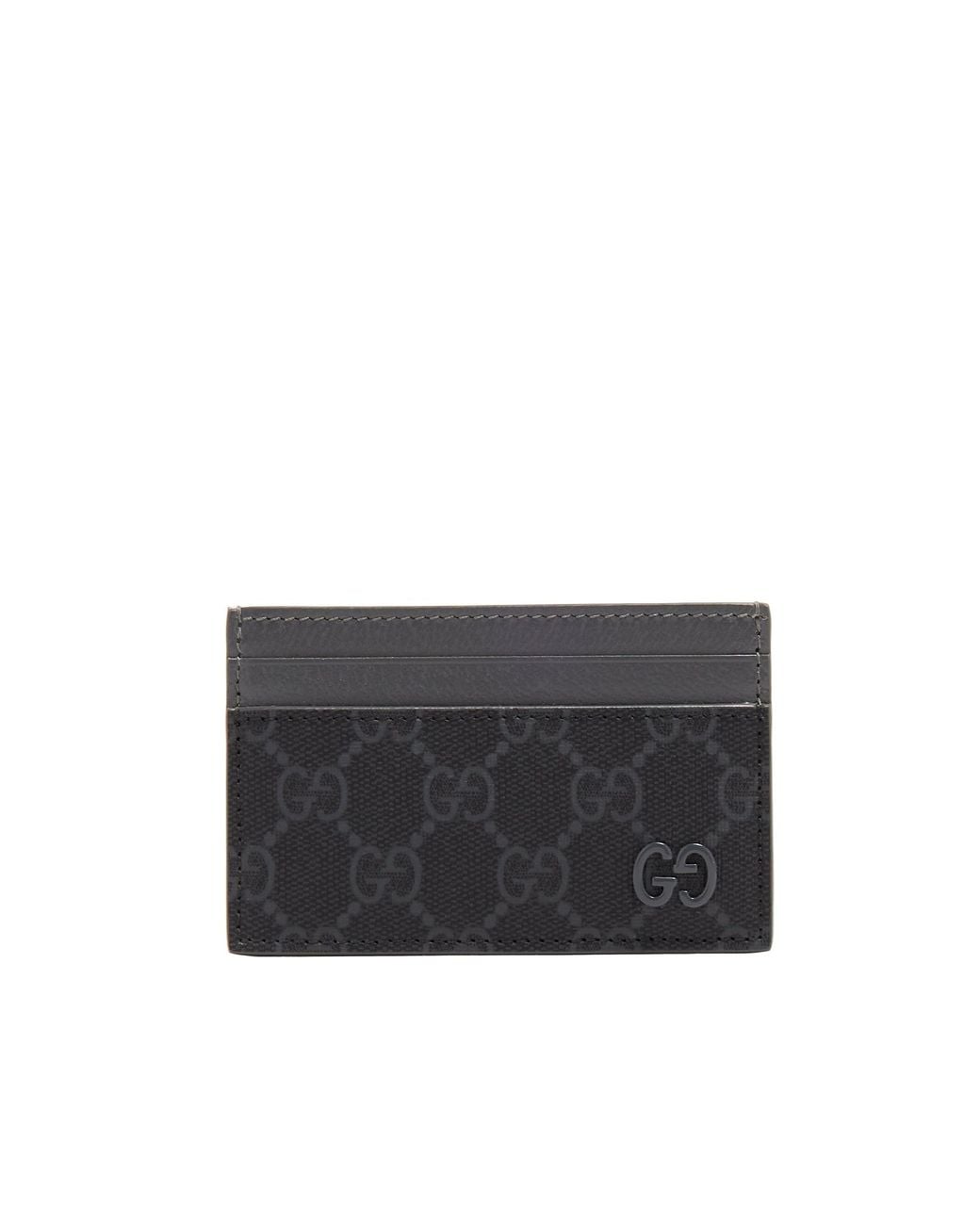 Gucci Gray Gg Supreme Card Holder for men