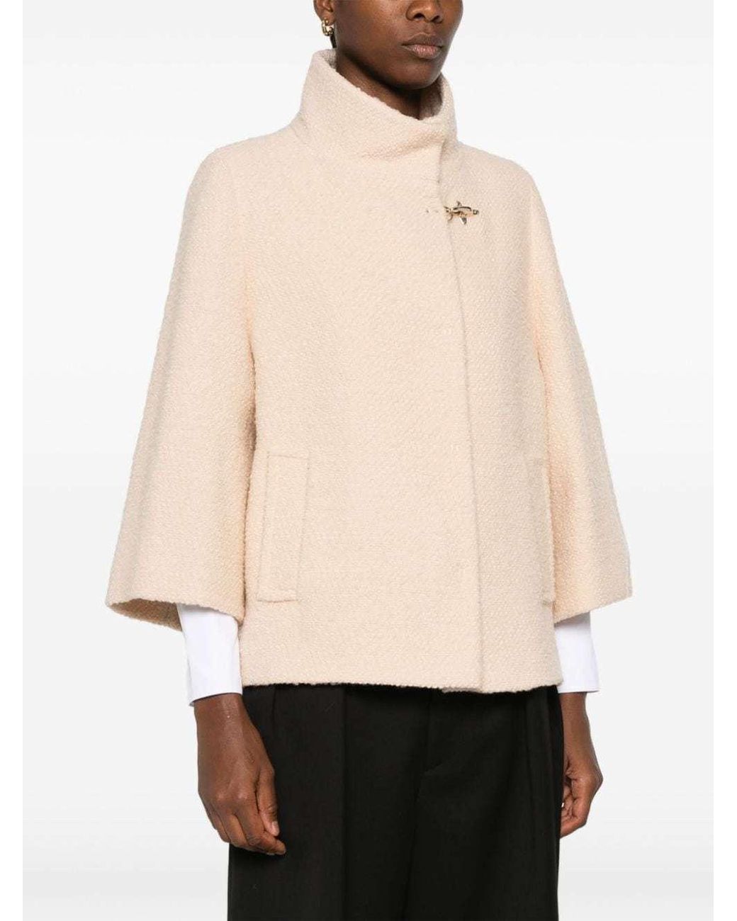 Fay Natural Long-Sleeved Blend Cape